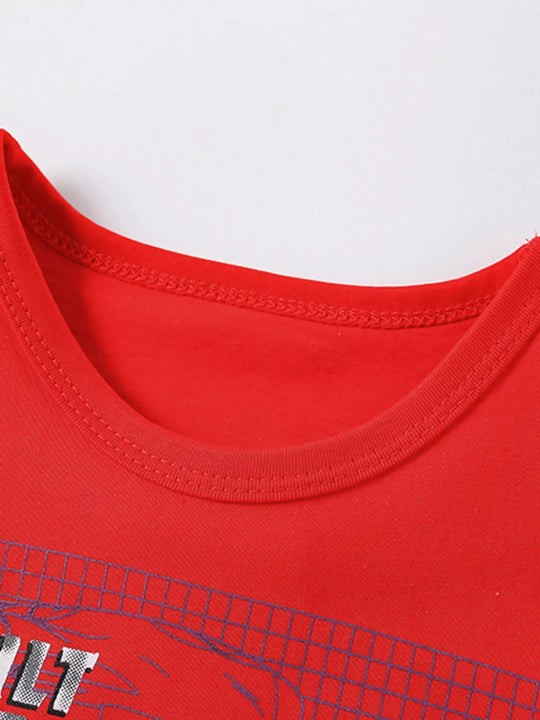 Another view: Kids' Red Graphic Cotton-Blend T-Shirt