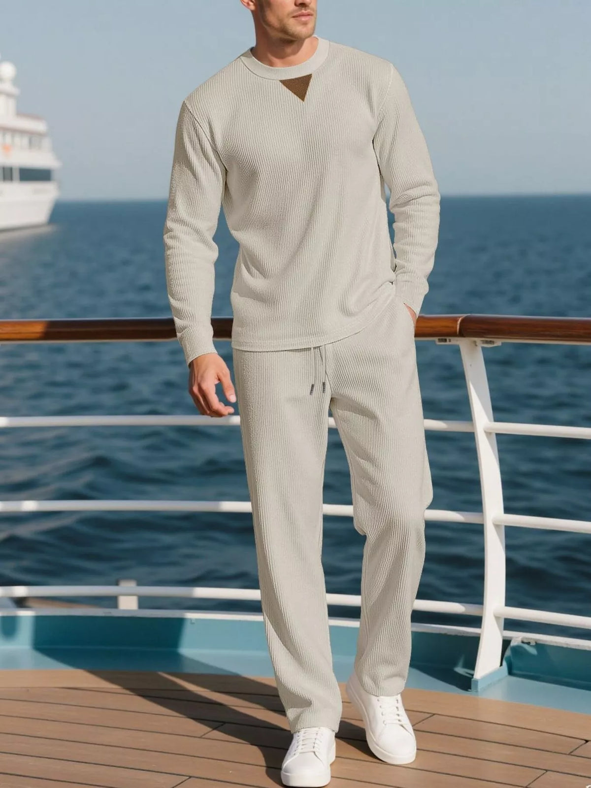 Men's Plus Size Crewneck Sweatshirt & Jogger Set