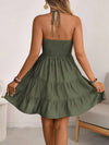 Smocked halter-neck tiered dress — alternate product view 9