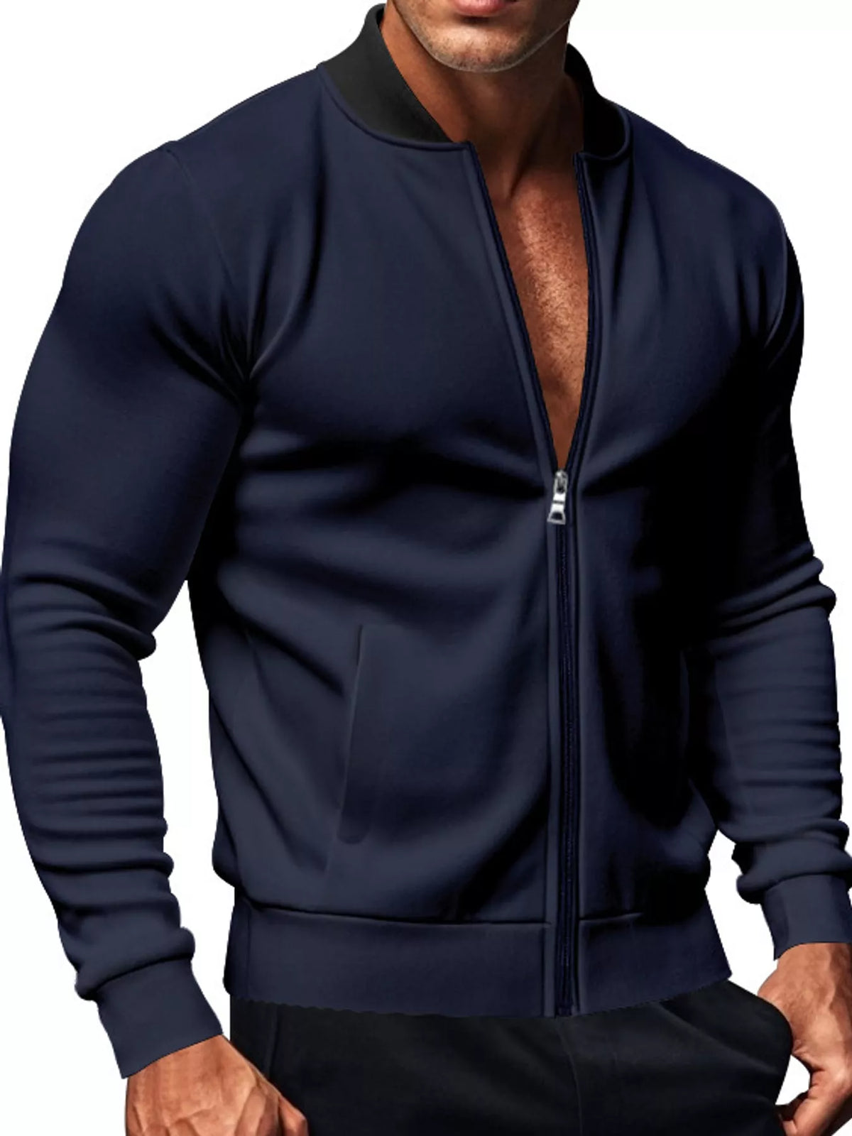 Men's Classic-Fit Zip-Up Bomber Jacket with Pockets — photo 13