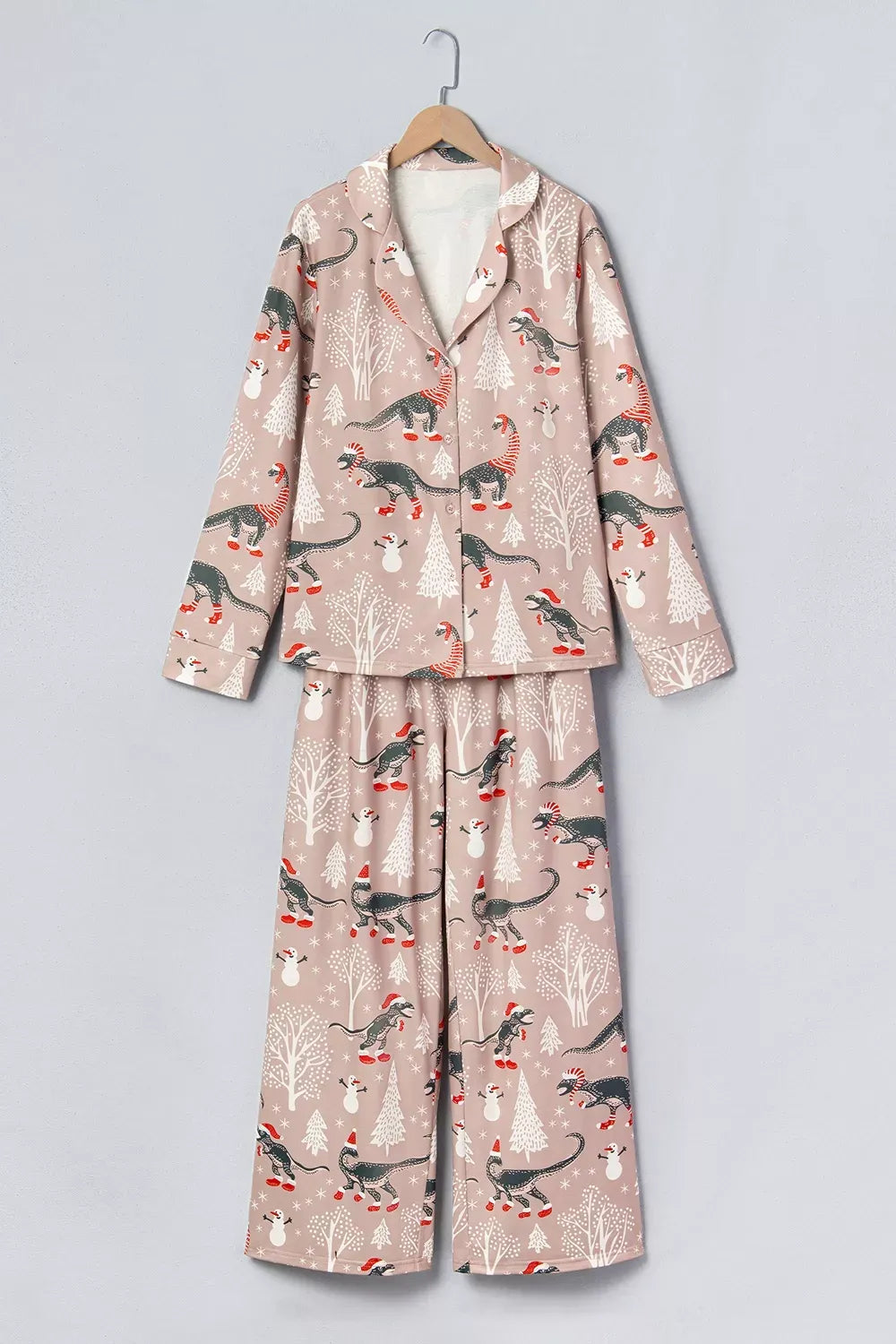Women's Abstract-Print Button-Up Two-Piece Lounge Set — photo 3