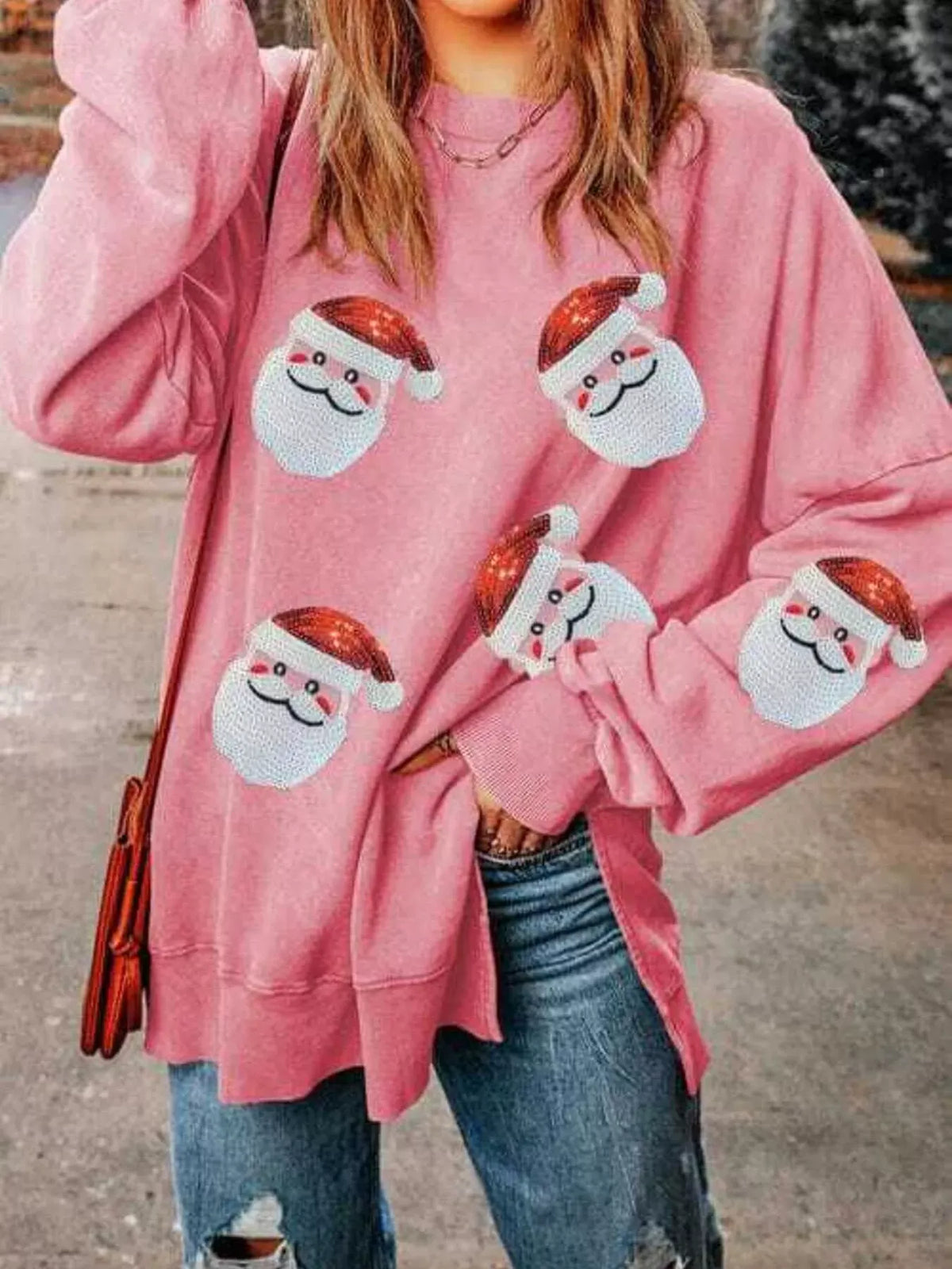 Santa Claus Graphic Oversized Sweatshirt — photo 5