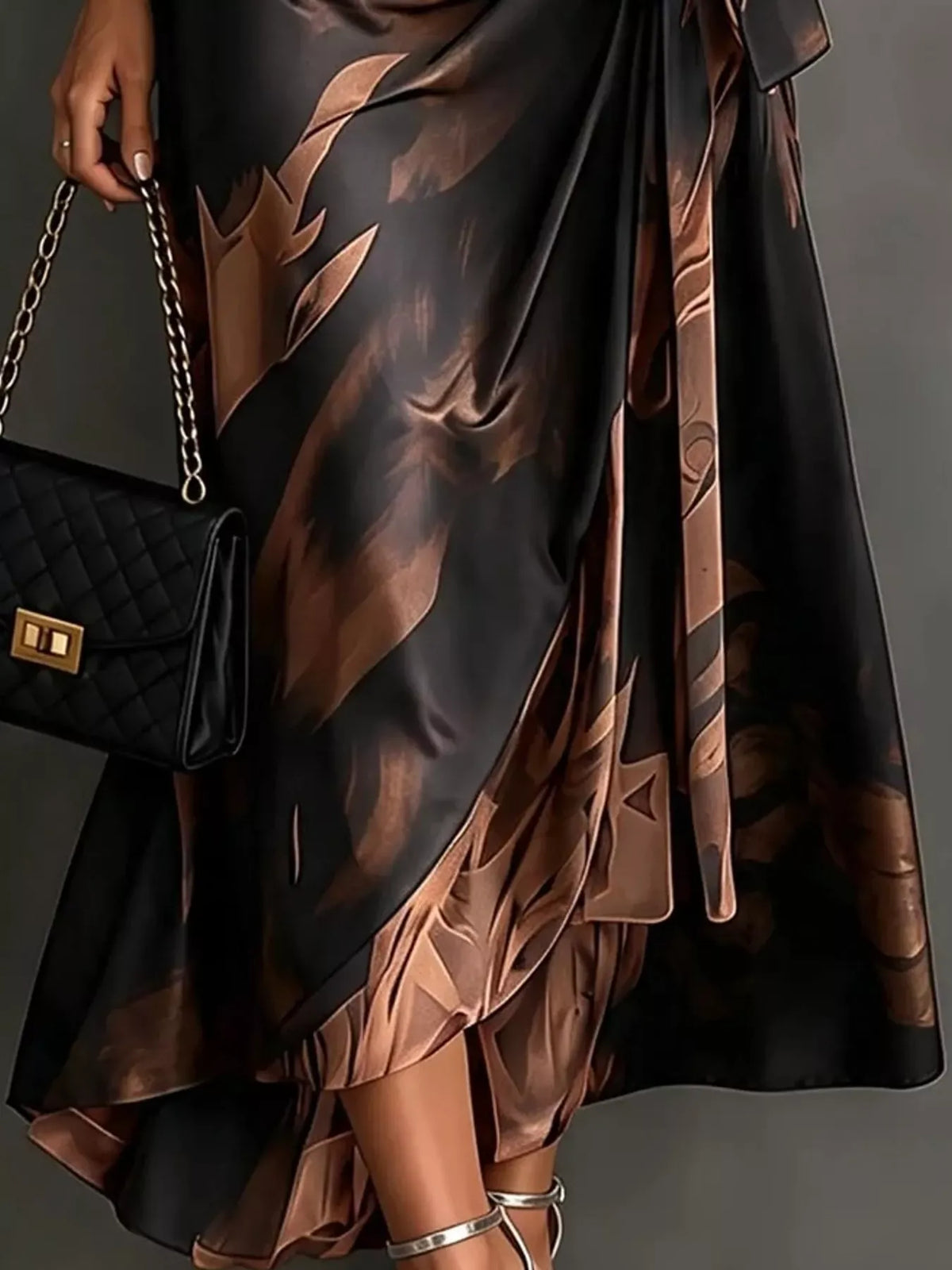 Women's High-Low Surplice Dress with Tie Waist — photo 16