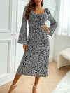 Thea Printed Tie Flare Sleeve Midi Dress — product view 3
