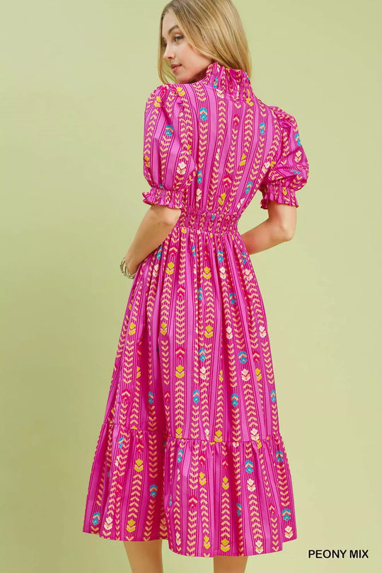 Another view: Umgee Vibrant Ruffle Smocked Midi Dress