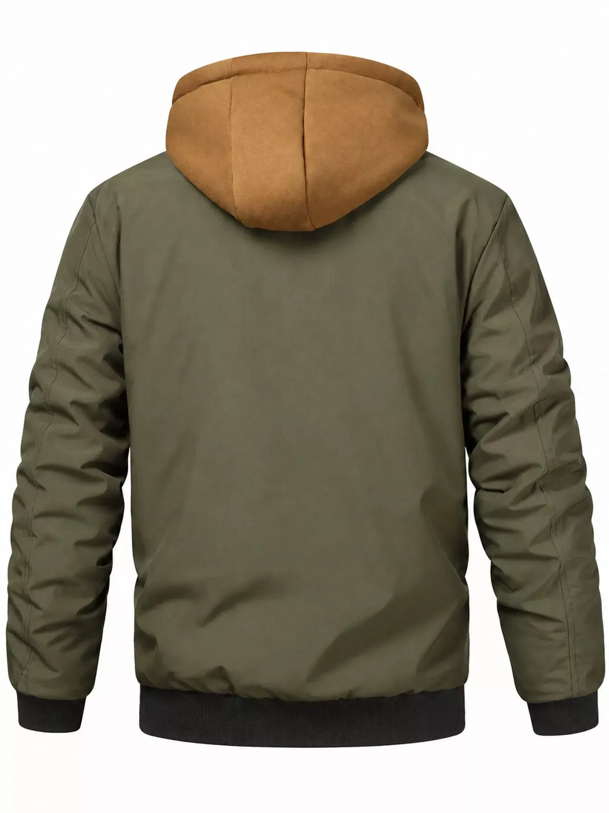 Men's Full Size Casual Quilted Lined Hooded Bomber Jacket Plus Size — photo 15