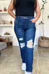 Judy Blue Sutton high-rise distressed straight jeans — alternate product view 5