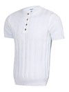 Maison Cable-Knit Short-Sleeve Henley — color or detail view 2