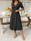Maren Button-Down Short-Sleeve Midi Dress — product view 7