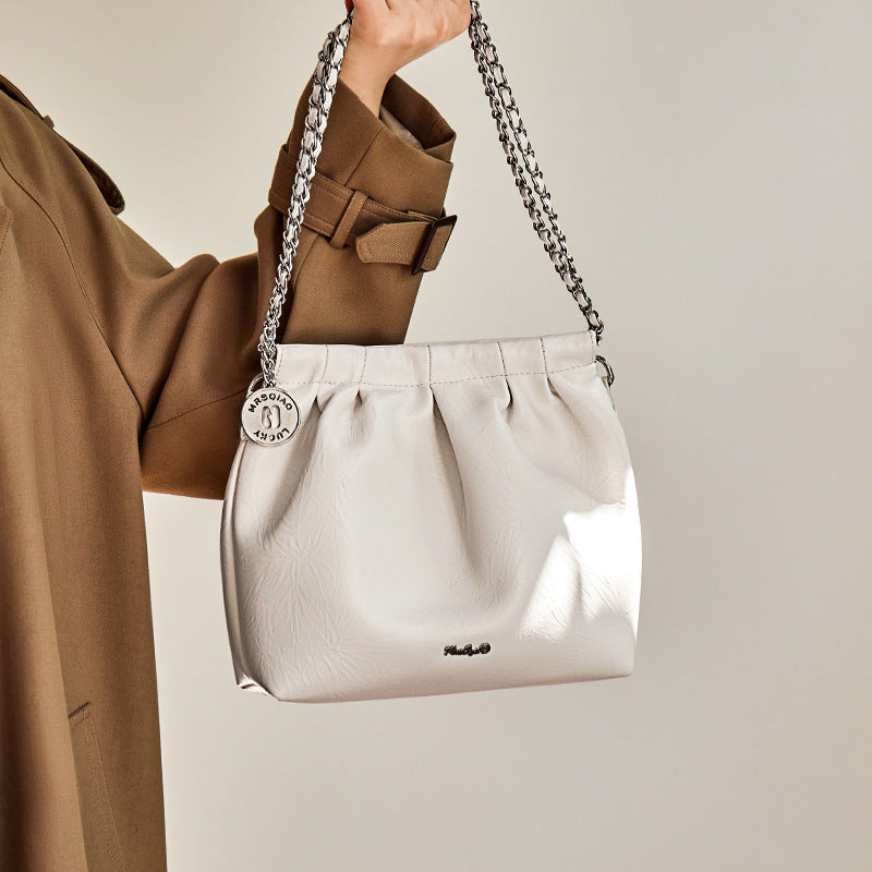 Genuine Leather Bucket Bag