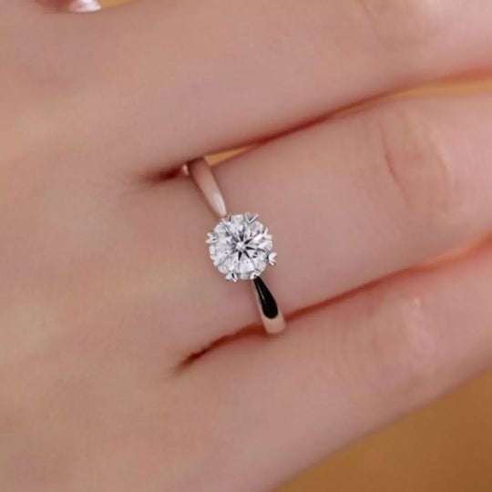Another view: 925 Sterling Silver Moissanite Ring