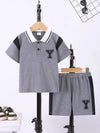 Moonbeam Short-Sleeve Polo & Shorts Set — product view 3