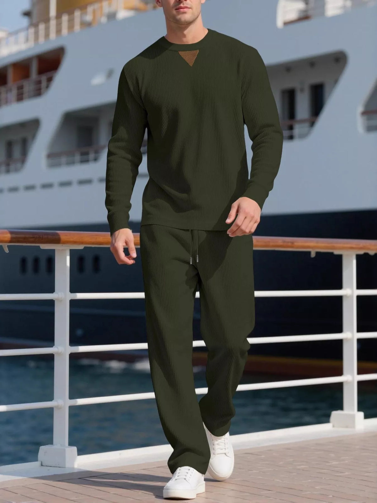 Men's Plus Size Crewneck Sweatshirt & Jogger Set