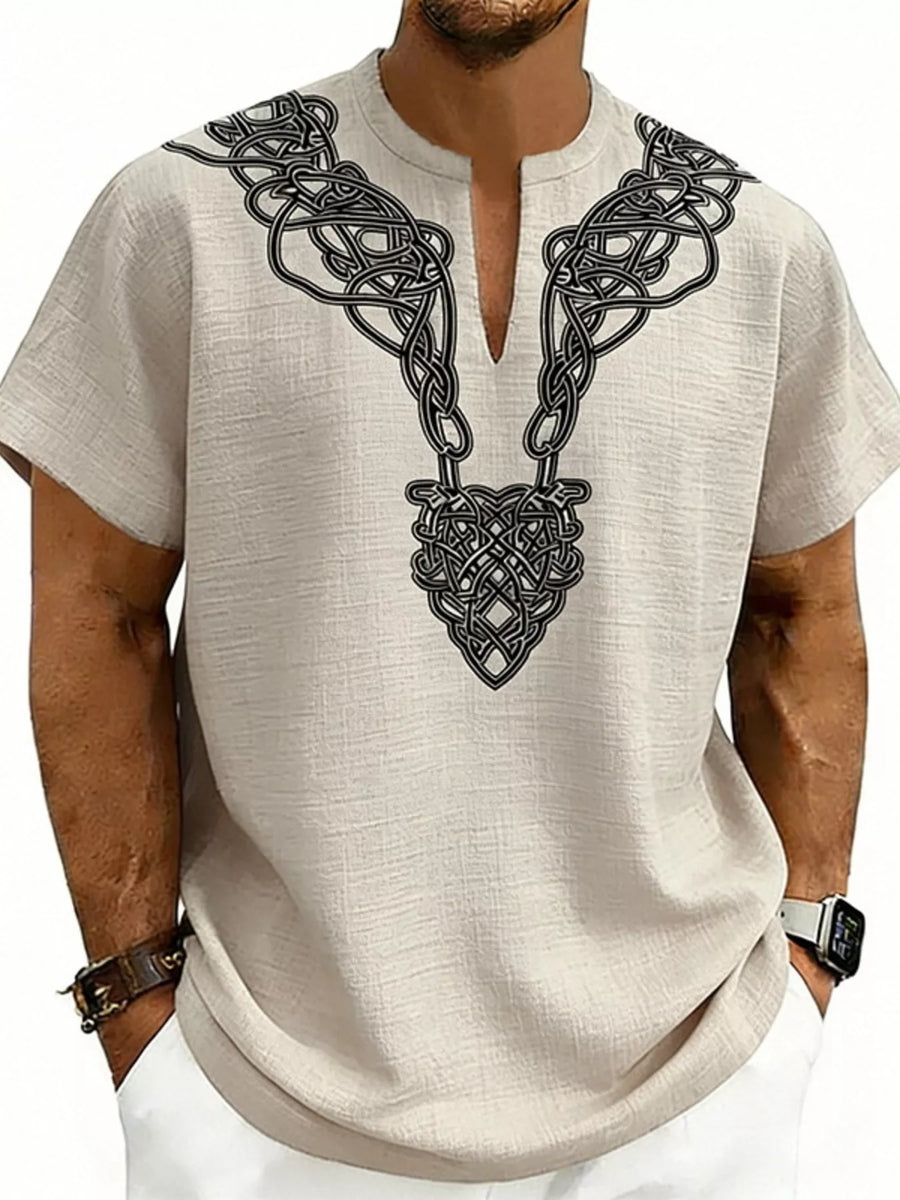 Nomad Embroidered Notch-Neck Shirt