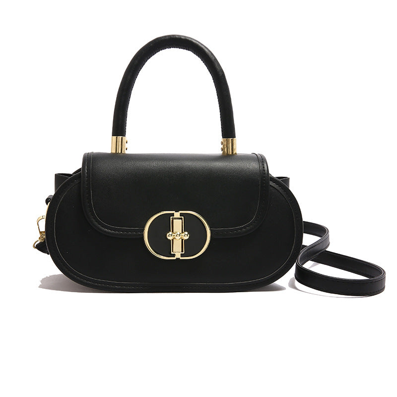 Premium Retro Matte Mini Round Crossbody Bag – PU Leather Oval Shoulder Bag
