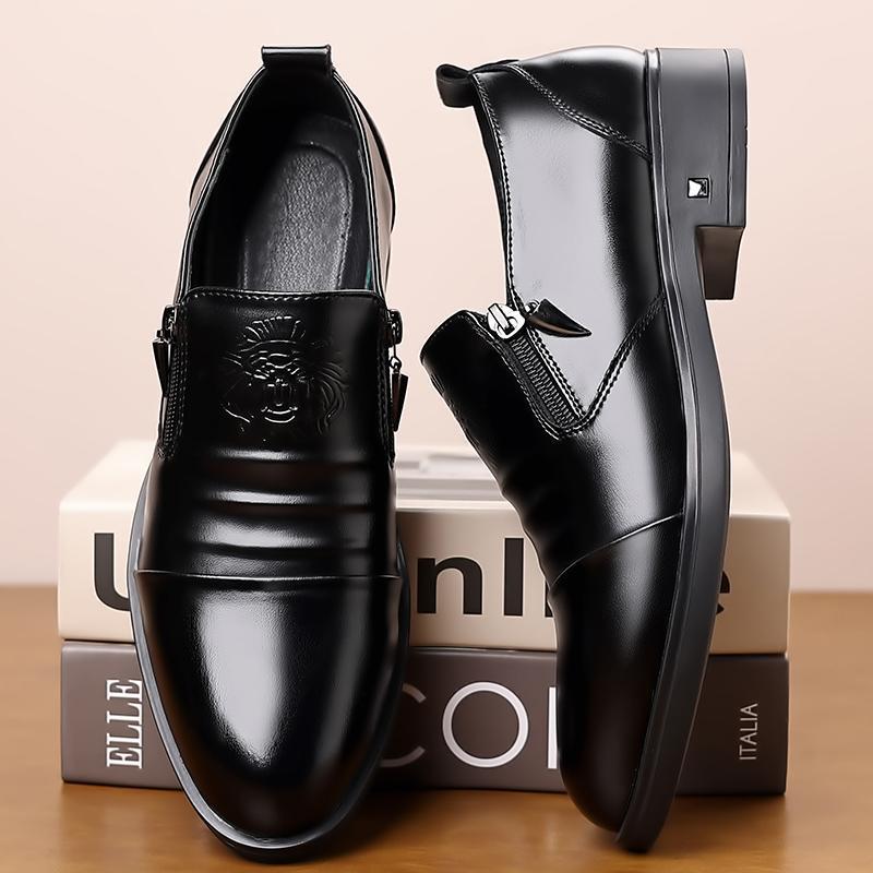 Men's High-Top Denim Business Shoes | Pointed Toe Lace-Up Casual Footwear