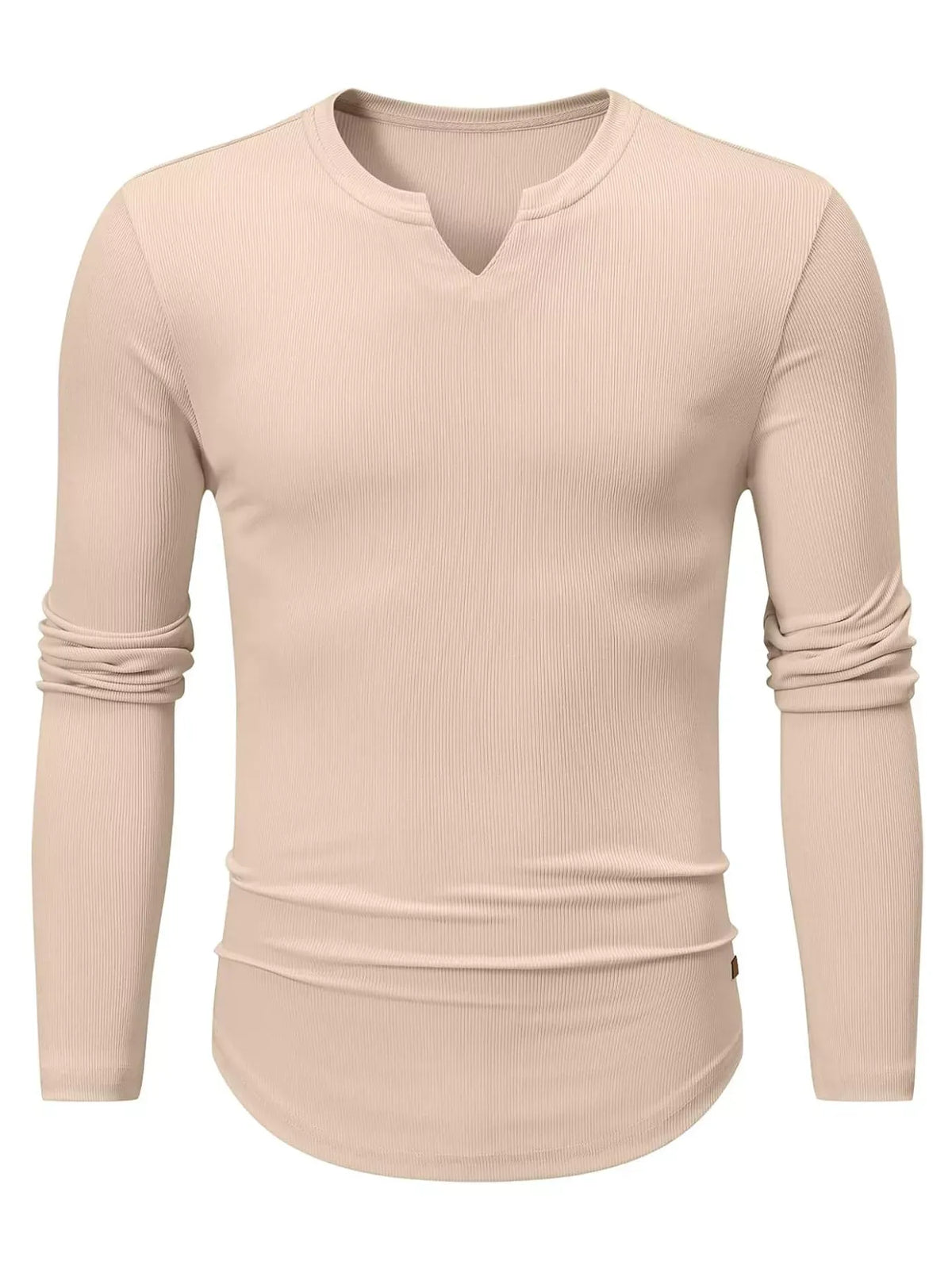 Men's Ribbed Slim-Fit Long-Sleeve Henley — photo 33