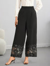 Dahlia Floral Lace Hem Wide-Leg Pants — product view 5