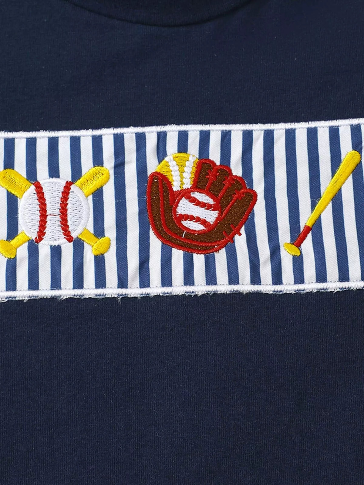 Embroidered Tee & Striped Shorts Set