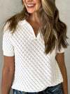 Vesper Textured Short-Sleeve Knit Top — product view 2