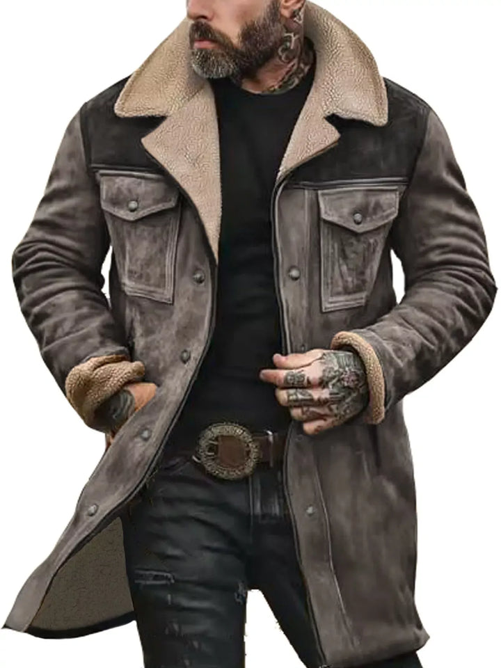 Men's Plush-Lined Longline Winter Coat – Extended Sizes