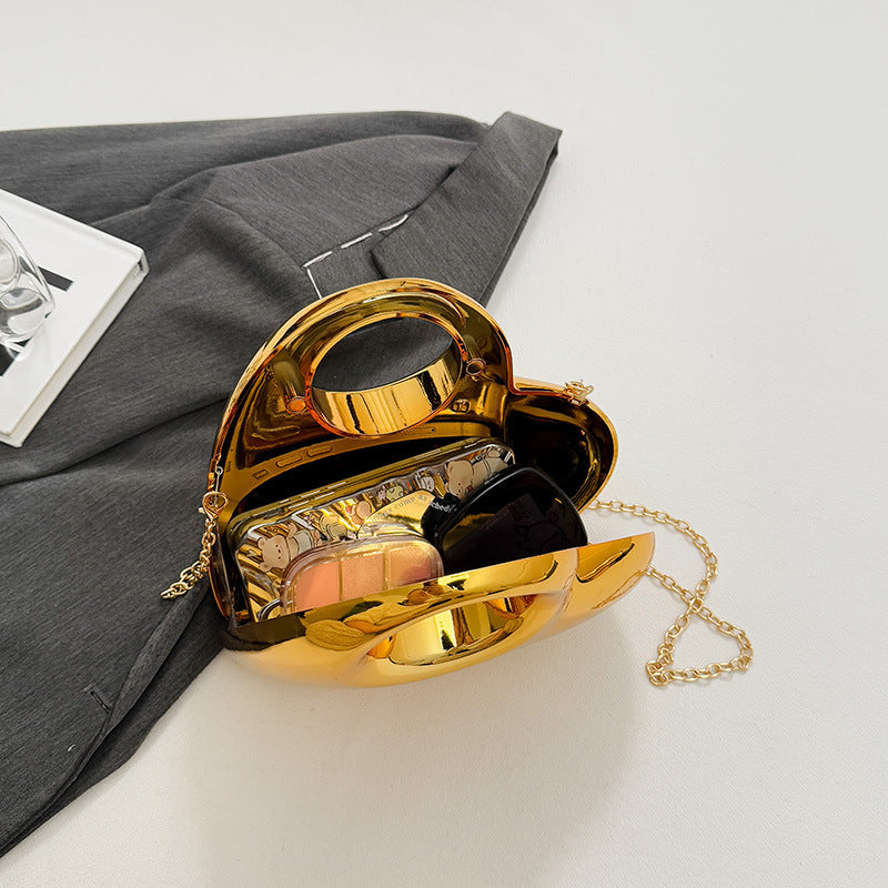 Korean Heart-Shaped Acrylic Evening Bag for Women - Trendy Crossbody Clutch Purse