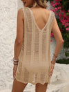 Sheer fringe beach cover-up for women