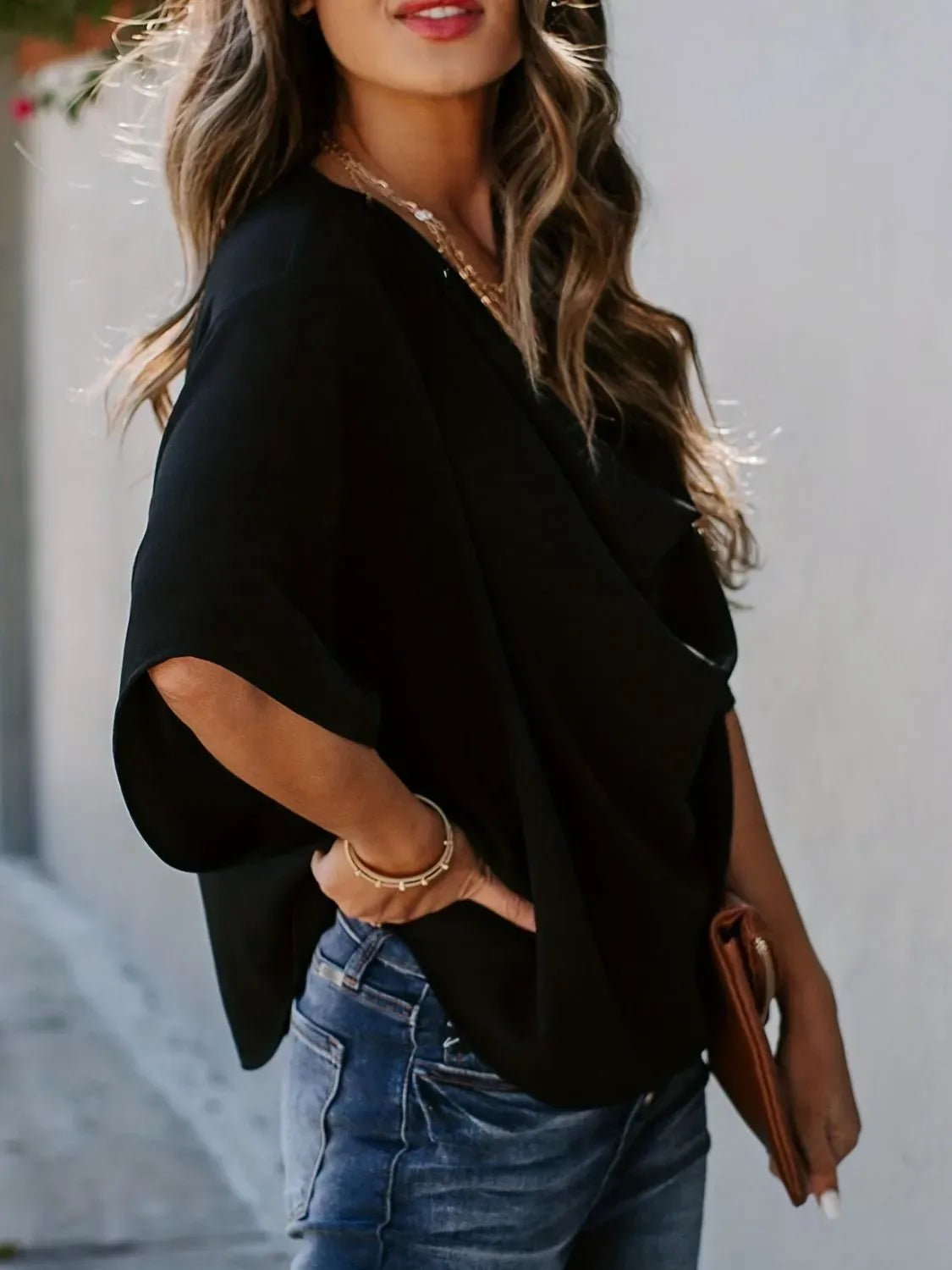 Women's Ruched 3/4-Sleeve Blouse – Regular & Plus Sizes — photo 6