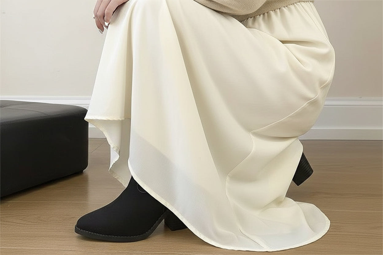 Women's Retro Sock Bootie | Pointed Toe Slip-On | Mid Heel