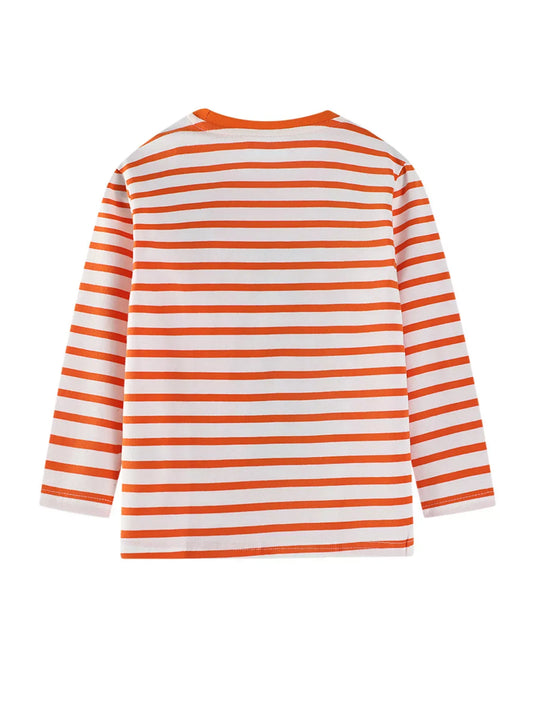 Another view: Kids’ Dinosaur-Appliqué Striped Long-Sleeve T-Shirt