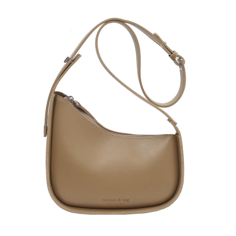 Women's Retro Minimalist Saddle Crossbody Bag – PU Leather Dumpling Bag