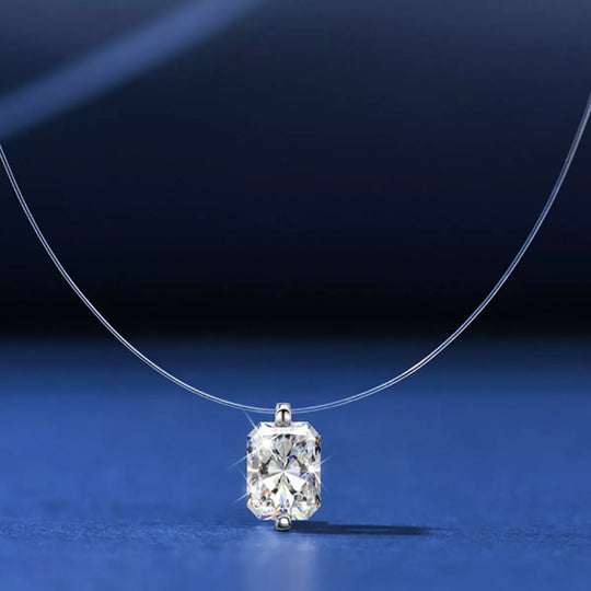 Another view: 1 Carat Moissanite 925 Sterling Silver Necklace