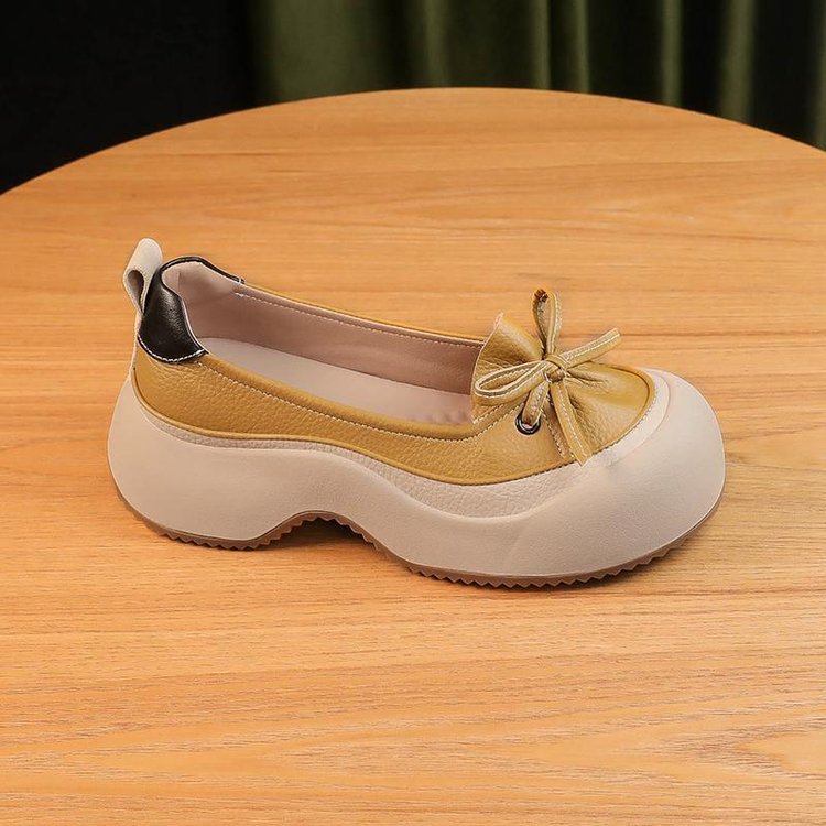 Retro Slip-On Thick-Sole Height-Increasing Casual Shoes