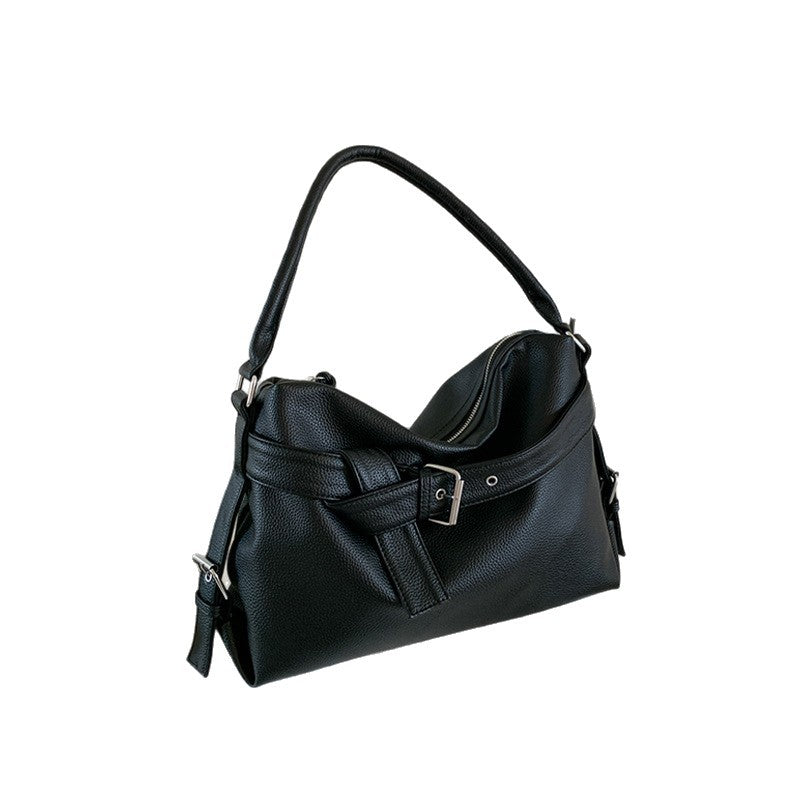 Retro Biker Underarm Bag – High-Capacity Edgy Crossbody