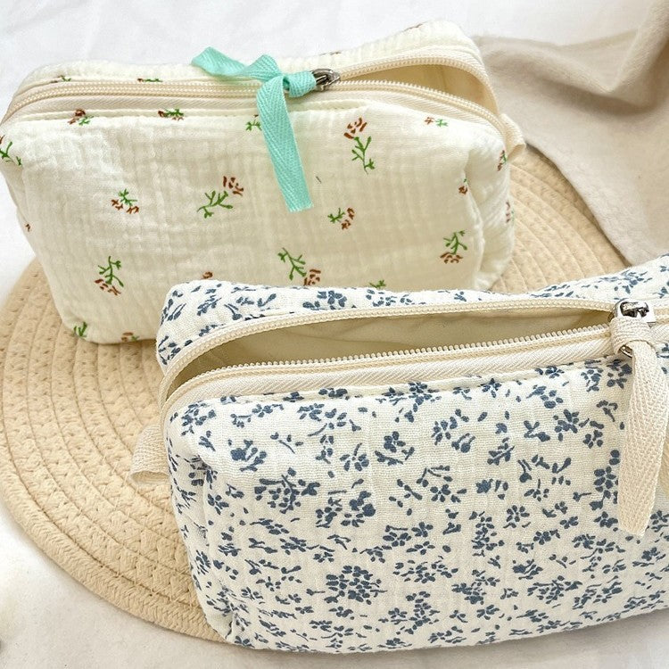 Floral Makeup Bag Large Capacity Cosmetic Organizer Travel Pouch