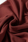 Burgundy ruched square-neck ribbed long-sleeve top, alternate view 10