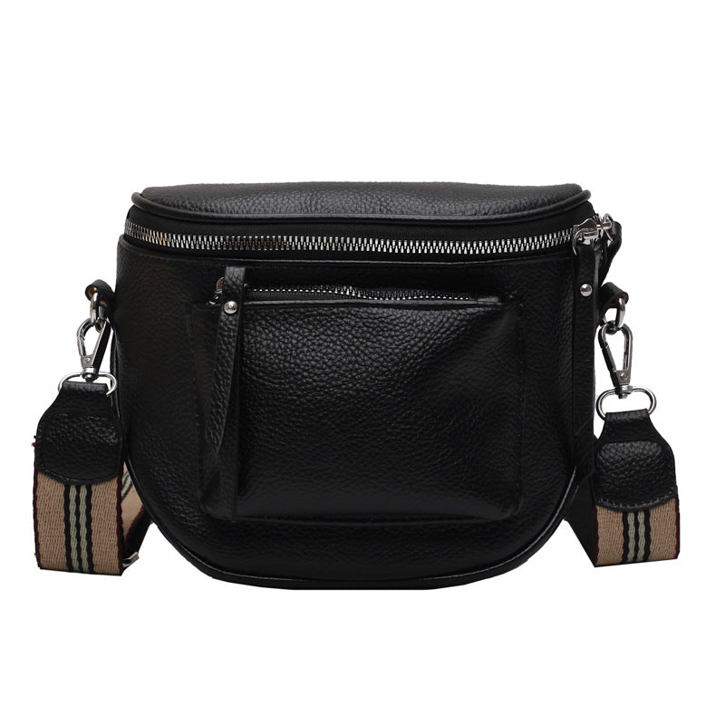 Soft PU Leather Saddle Crossbody Bag