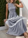 Thea Smocked Striped Lace Trim Sleeveless Midi Dress — product view 11