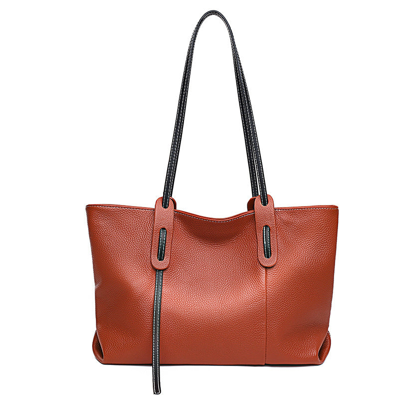 Women's Genuine Cowhide Leather Handbag | Casual Streetwear Shoulder Bag