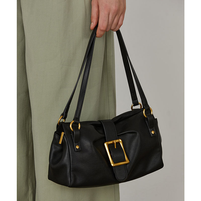 Women's Genuine Cowhide Leather Tote Shoulder Bag – Retro Underarm Handbag