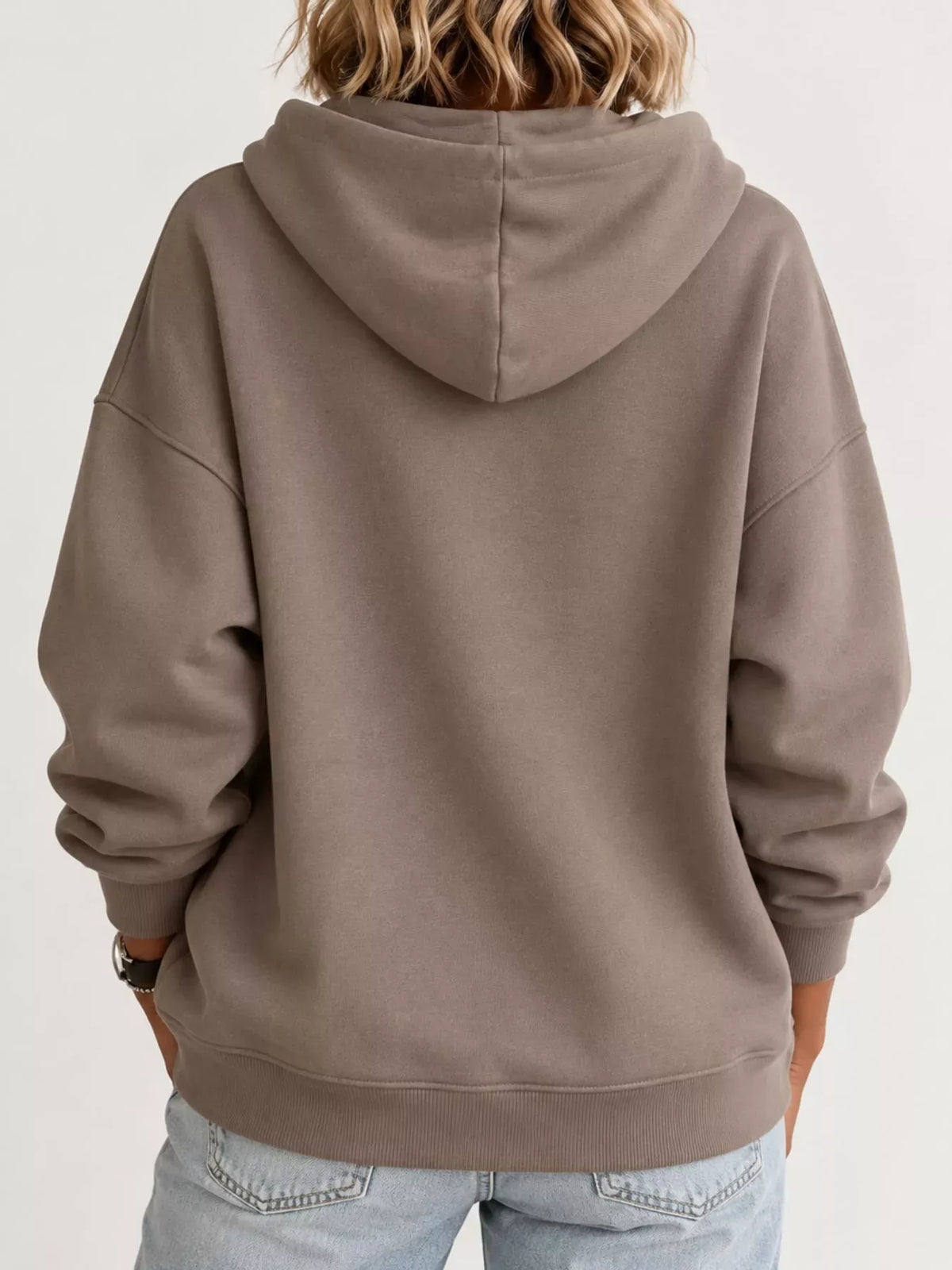 Relaxed Drop-Shoulder Drawstring Hoodie — photo 15