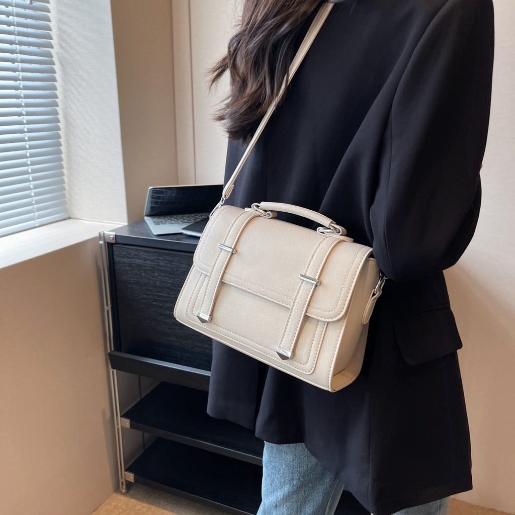 Women's Minimalist Crossbody Shoulder Bag - Versatile PU Leather Handbag with Multiple Compartments