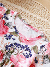 Moonbeam Floral Ruffle-Trim Top & Distressed Jeans Set — product view 4