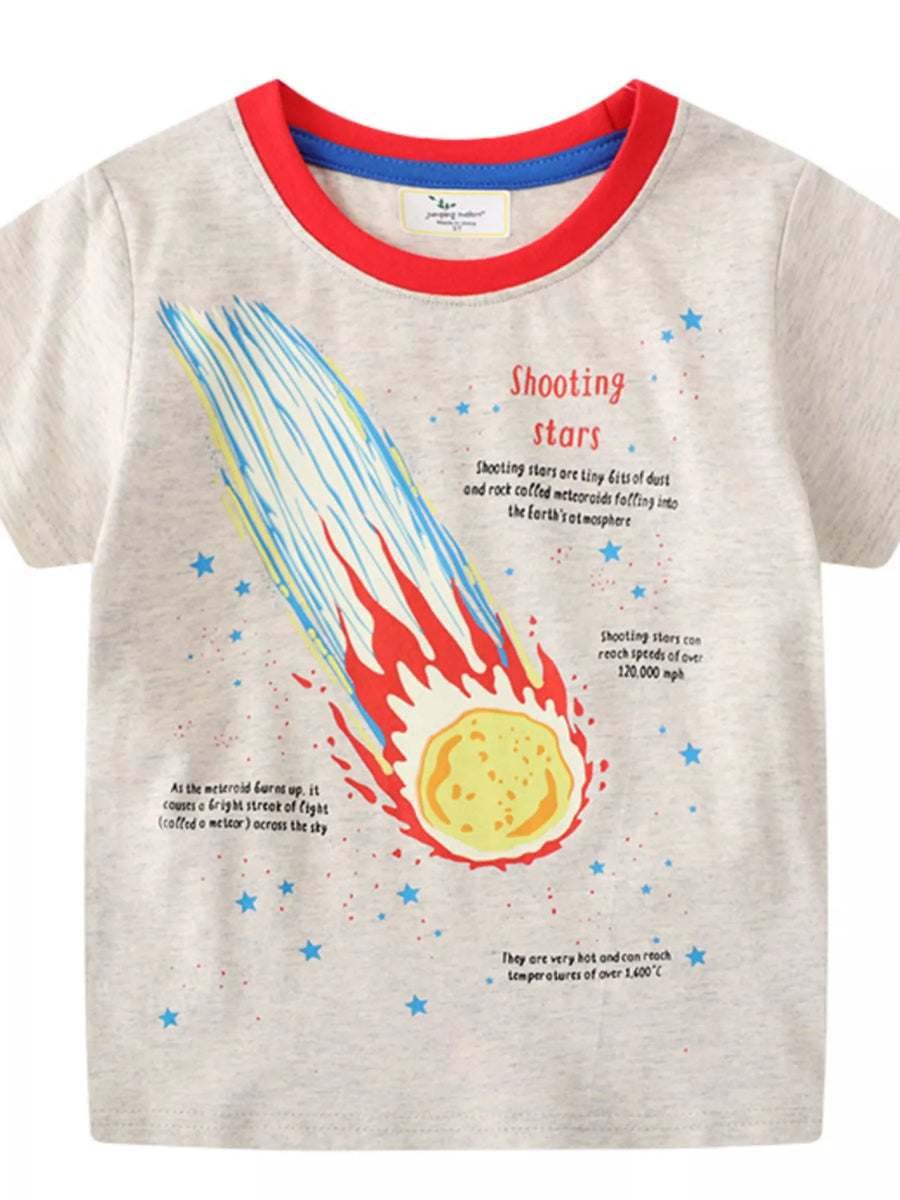 Kids' Glow-in-the-Dark Shooting-Star T-Shirt – Beige