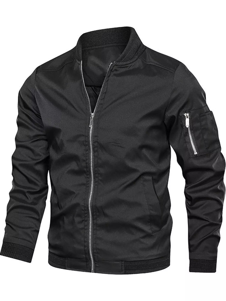 Men's Lightweight Bomber Jacket with Sleeve Pocket
