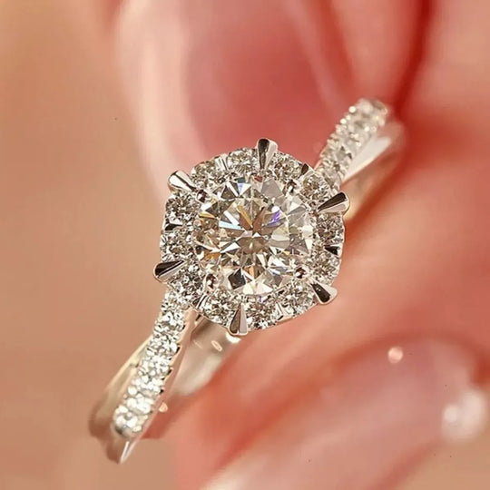 Another view: 2 Carat Moissanite 925 Sterling Silver Ring