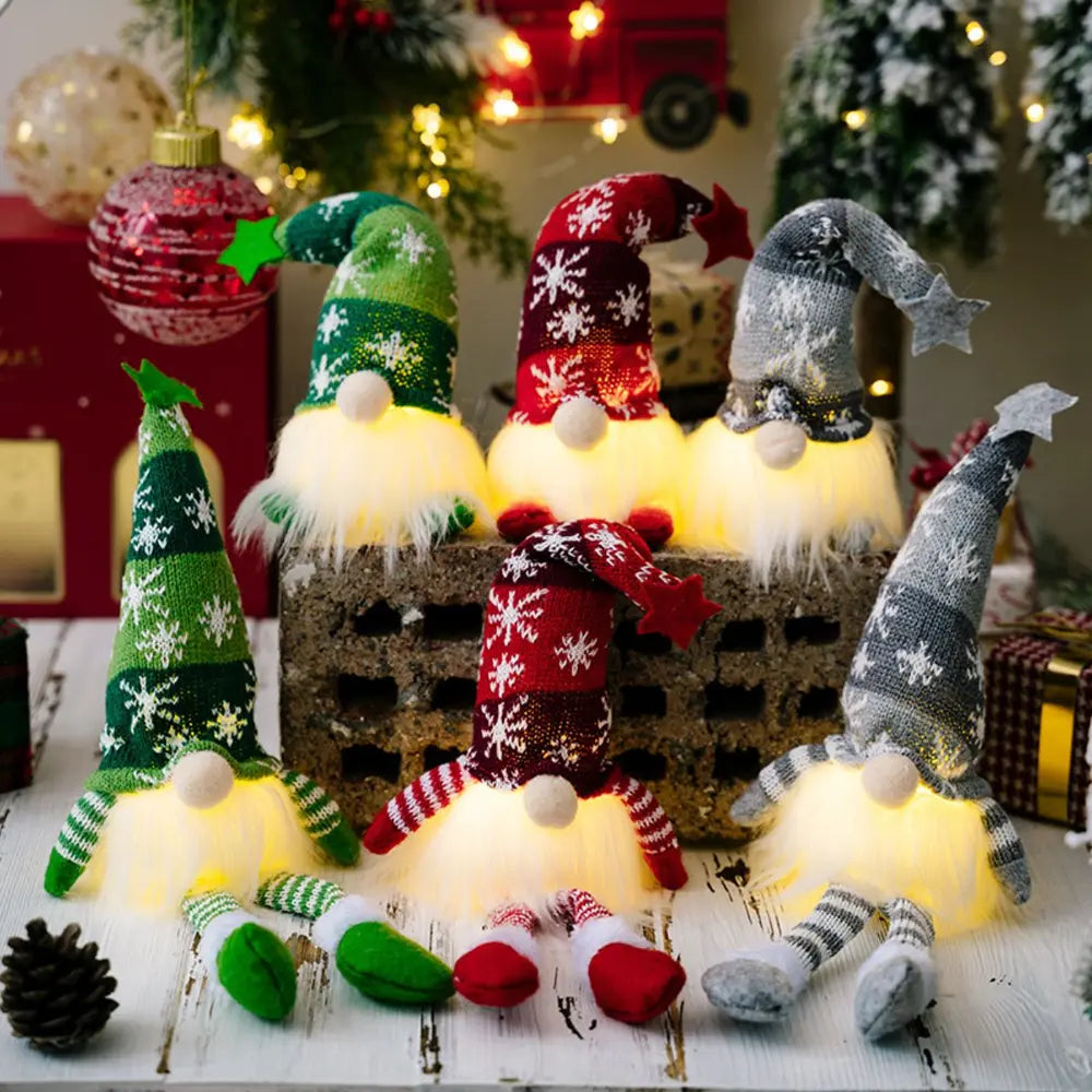 2-Piece Light-Up Faceless Gnome Decor Set