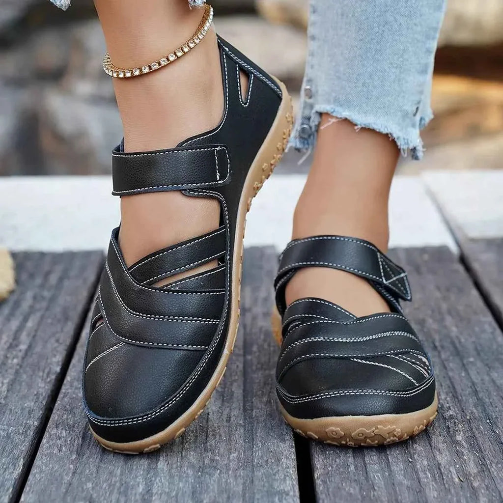 Women's Velcro Slip-On Sneakers | Casual Flat Walking Shoes | Comfortable Everyday Footwear