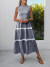 Thea Smocked Striped Lace Trim Sleeveless Midi Dress — product view 12