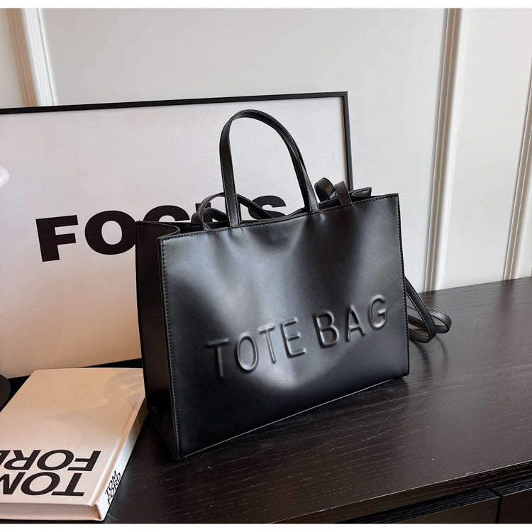 Retro Tote Bag for Women – Trendy PU Leather Commuter Handbag with Dual Straps